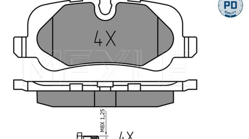 Set placute frana,frana disc puntea spate (0252419217PD MEYLE) LAND ROVER