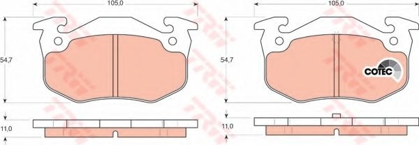 Set placute frana,frana disc RENAULT CLIO II (BB0/1/2, CB0/1/2) (1998 - 2005) TRW GDB1305 piesa NOUA