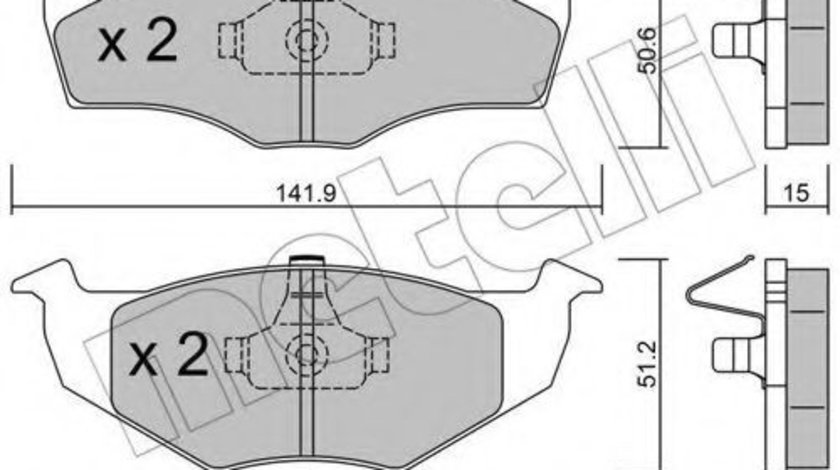 Set placute frana,frana disc RENAULT CLIO II (BB0/1/2, CB0/1/2) (1998 - 2005) METELLI 22-0206-2 piesa NOUA