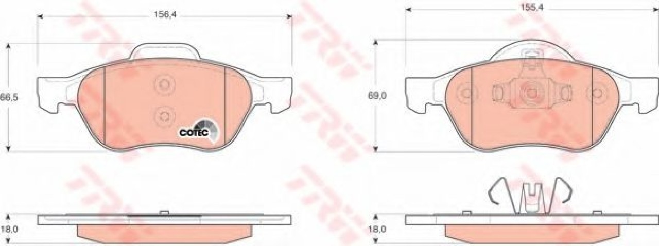 Set placute frana,frana disc RENAULT CLIO III (BR0/1, CR0/1) (2005 - 2012) TRW GDB1687 piesa NOUA
