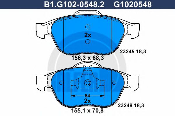 Set placute frana,frana disc RENAULT ESPACE IV (JK0/1) (2002 - 2015) GALFER B1.G102-0548.2 piesa NOUA