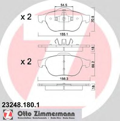 Set placute frana,frana disc RENAULT ESPACE IV (JK0/1) (2002 - 2015) ZIMMERMANN 23248.180.1 piesa NO...