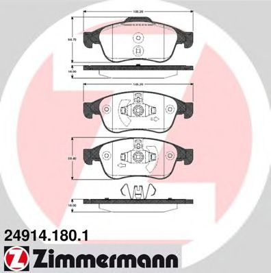 Set placute frana,frana disc RENAULT GRAND SCENIC III (JZ0/1) (2009 - 2016) ZIMMERMANN 24914.180.1 piesa NOUA