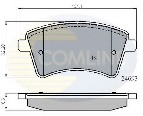 Set placute frana,frana disc RENAULT KANGOO BE BOP (KW0/1) (2009 - 2016) COMLINE CBP01707 piesa NOUA