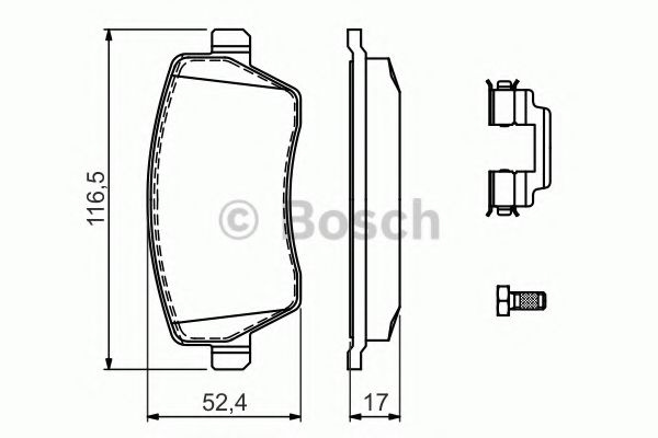 Set placute frana,frana disc RENAULT KANGOO BE BOP (KW0/1) (2009 - 2016) BOSCH 0 986 494 592 piesa NOUA