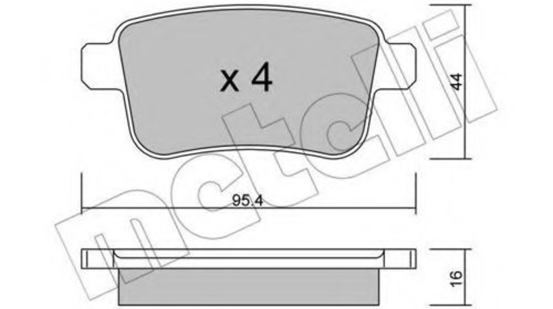 Set placute frana,frana disc RENAULT KANGOO / GRAND KANGOO (KW0/1) (2008 - 2016) METELLI 22-0814-0 piesa NOUA