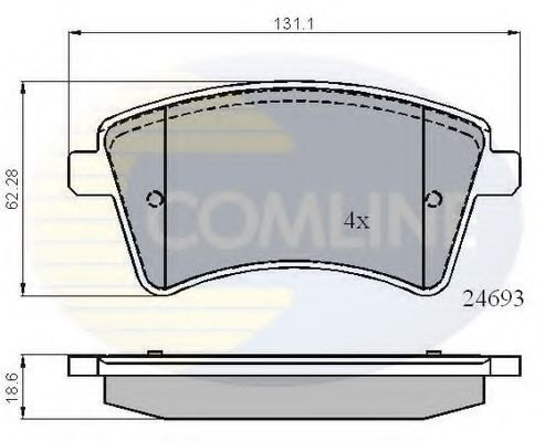 Set placute frana,frana disc RENAULT KANGOO / GRAND KANGOO (KW0/1) (2008 - 2016) COMLINE CBP01707 pi...
