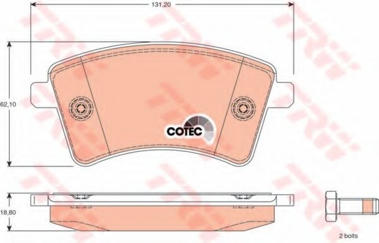 Set placute frana,frana disc RENAULT KANGOO / GRAND KANGOO (KW0/1) (2008 - 2016) TRW GDB1785 piesa NOUA