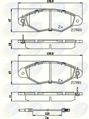 Set placute frana,frana disc RENAULT KANGOO (KC0/1) (1997 - 2007) COMLINE CBP2485 piesa NOUA