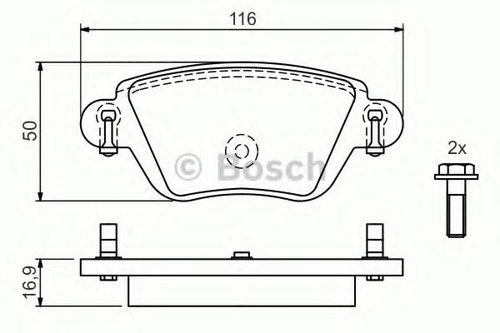 Set placute frana,frana disc RENAULT KANGOO Express (FC0/1) (1997 - 2007) BOSCH 0 986 424 671 piesa ...