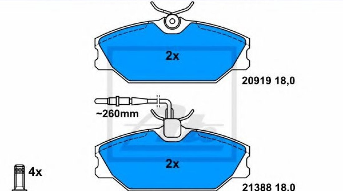 Set placute frana,frana disc RENAULT LAGUNA I Grandtour (K56) (1995 - 2001) ATE 13.0460-2983.2 piesa NOUA