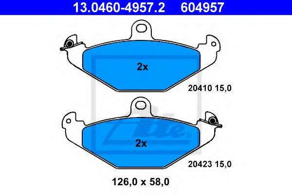 Set placute frana,frana disc RENAULT LAGUNA I Grandtour (K56) (1995 - 2001) ATE 13.0460-4957.2 piesa NOUA
