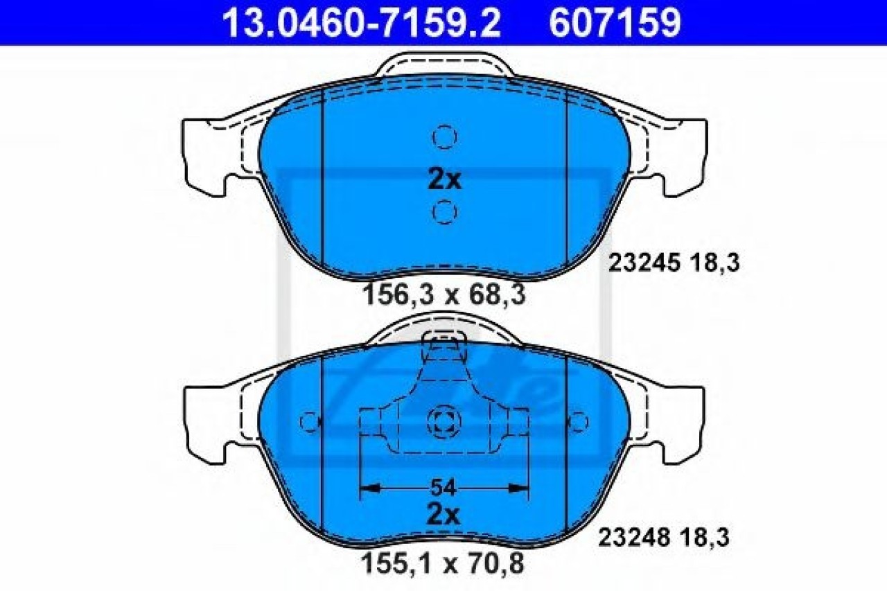 Set placute frana,frana disc RENAULT LAGUNA II Grandtour (KG0/1) (2001 - 2016) ATE 13.0460-7159.2 piesa NOUA