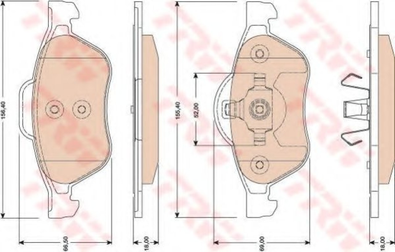Set placute frana,frana disc RENAULT LAGUNA III (BT0/1) (2007 - 2016) TRW GDB1787 piesa NOUA