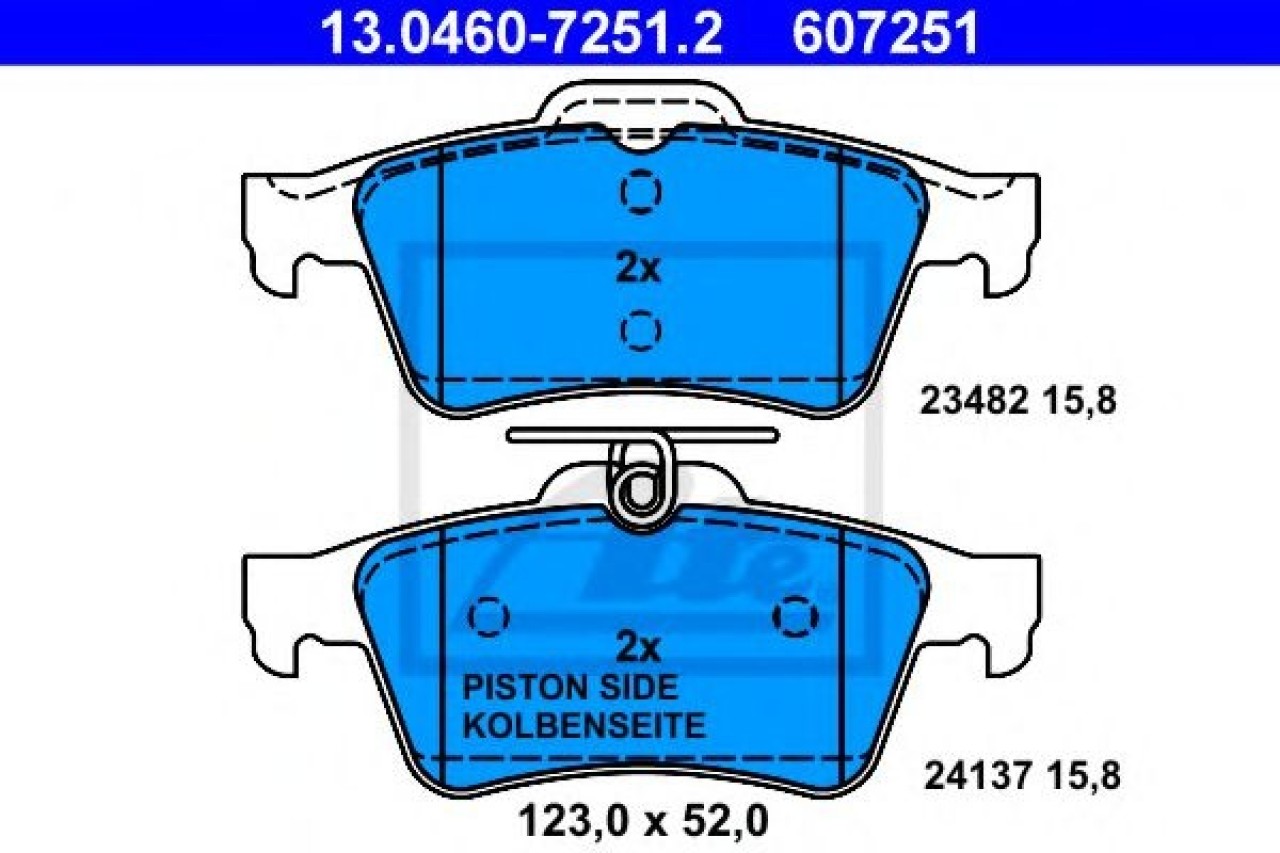 Set placute frana,frana disc RENAULT LAGUNA III (BT0/1) (2007 - 2016) ATE 13.0460-7251.2 piesa NOUA