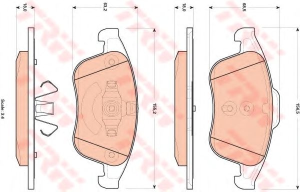Set placute frana,frana disc RENAULT LATITUDE (L70) (2010 - 2016) TRW GDB1896 piesa NOUA