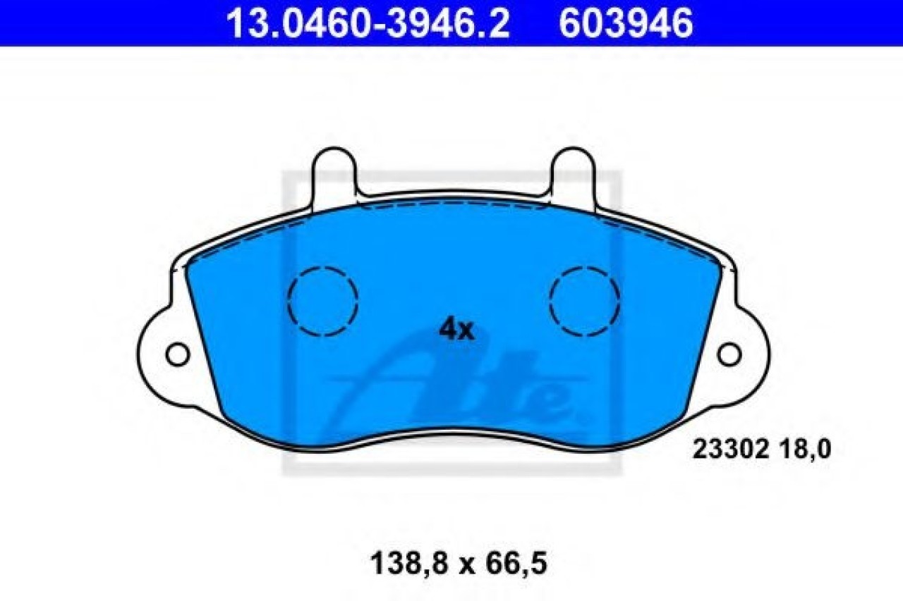 Set placute frana,frana disc RENAULT MASTER II bus (JD) (1998 - 2010) ATE 13.0460-3946.2 piesa NOUA