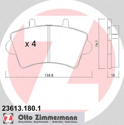 Set placute frana,frana disc RENAULT MASTER II bus (JD) (1998 - 2010) ZIMMERMANN 23613.180.1 piesa NOUA