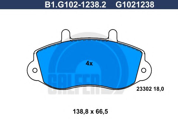 Set placute frana,frana disc RENAULT MASTER II bus (JD) (1998 - 2010) GALFER B1.G102-1238.2 piesa NOUA