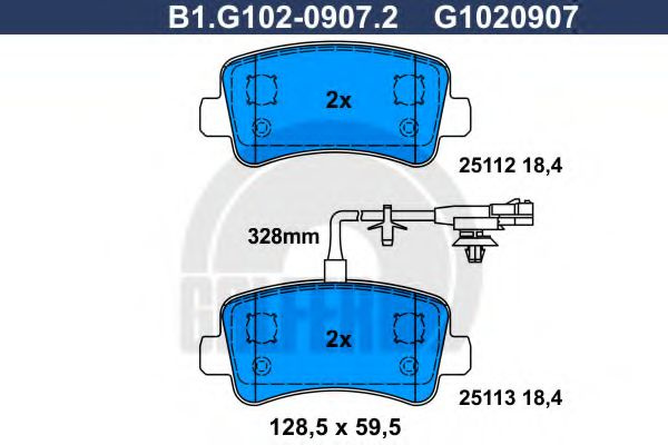 Set placute frana,frana disc RENAULT MASTER III bus (JV) (2011 - 2016) GALFER B1.G102-0907.2 piesa NOUA