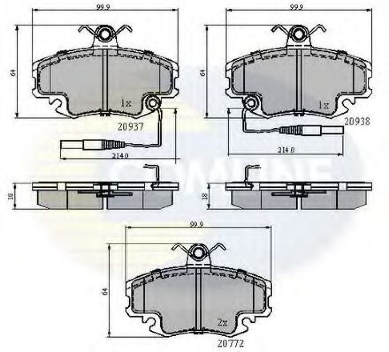 Set placute frana,frana disc RENAULT MEGANE I (BA0/1) (1995 - 2004) COMLINE CBP1431 piesa NOUA