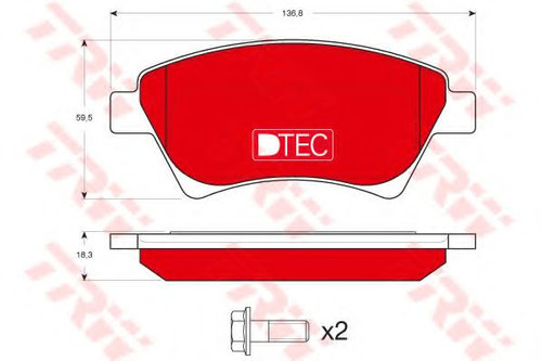 Set placute frana,frana disc RENAULT MEGANE II Limuzina (LM0/1) (2003 - 2016) TRW GDB1552DTE piesa N...