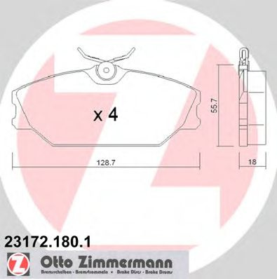 Set placute frana,frana disc RENAULT SCENIC I (JA0/1) (1999 - 2003) ZIMMERMANN 23172.180.1 piesa NOUA
