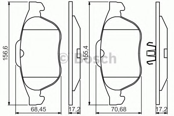 Set placute frana,frana disc RENAULT SCENIC I (JA0/1) (1999 - 2003) BOSCH 0 986 495 264 piesa NOUA