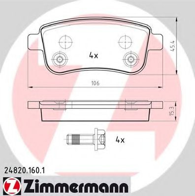 Set placute frana,frana disc RENAULT SCENIC III (JZ0/1) (2009 - 2016) ZIMMERMANN 24820.160.1 piesa NOUA