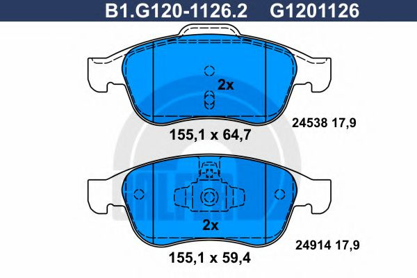 Set placute frana,frana disc RENAULT SCENIC III (JZ0/1) (2009 - 2016) GALFER B1.G120-1126.2 piesa NOUA