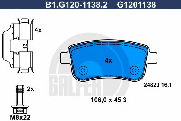 Set placute frana,frana disc RENAULT SCENIC III (JZ0/1) (2009 - 2016) GALFER B1.G120-1138.2 piesa NOUA