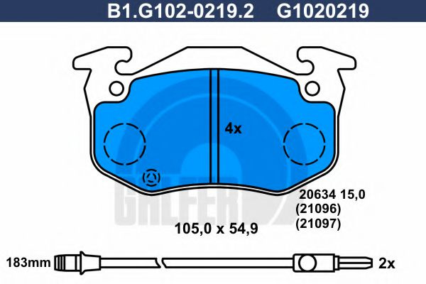 Set placute frana,frana disc RENAULT TWINGO I (C06) (1993 - 2012) GALFER B1.G102-0219.2 piesa NOUA