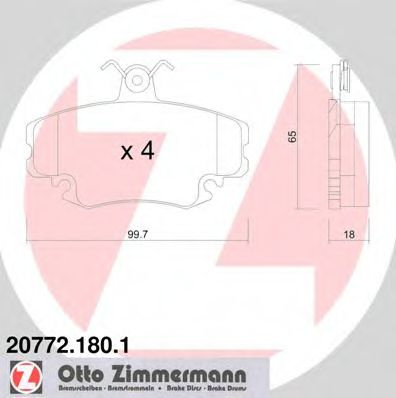 Set placute frana,frana disc RENAULT TWINGO II (CN0) (2007 - 2014) ZIMMERMANN 20772.180.1 piesa NOUA