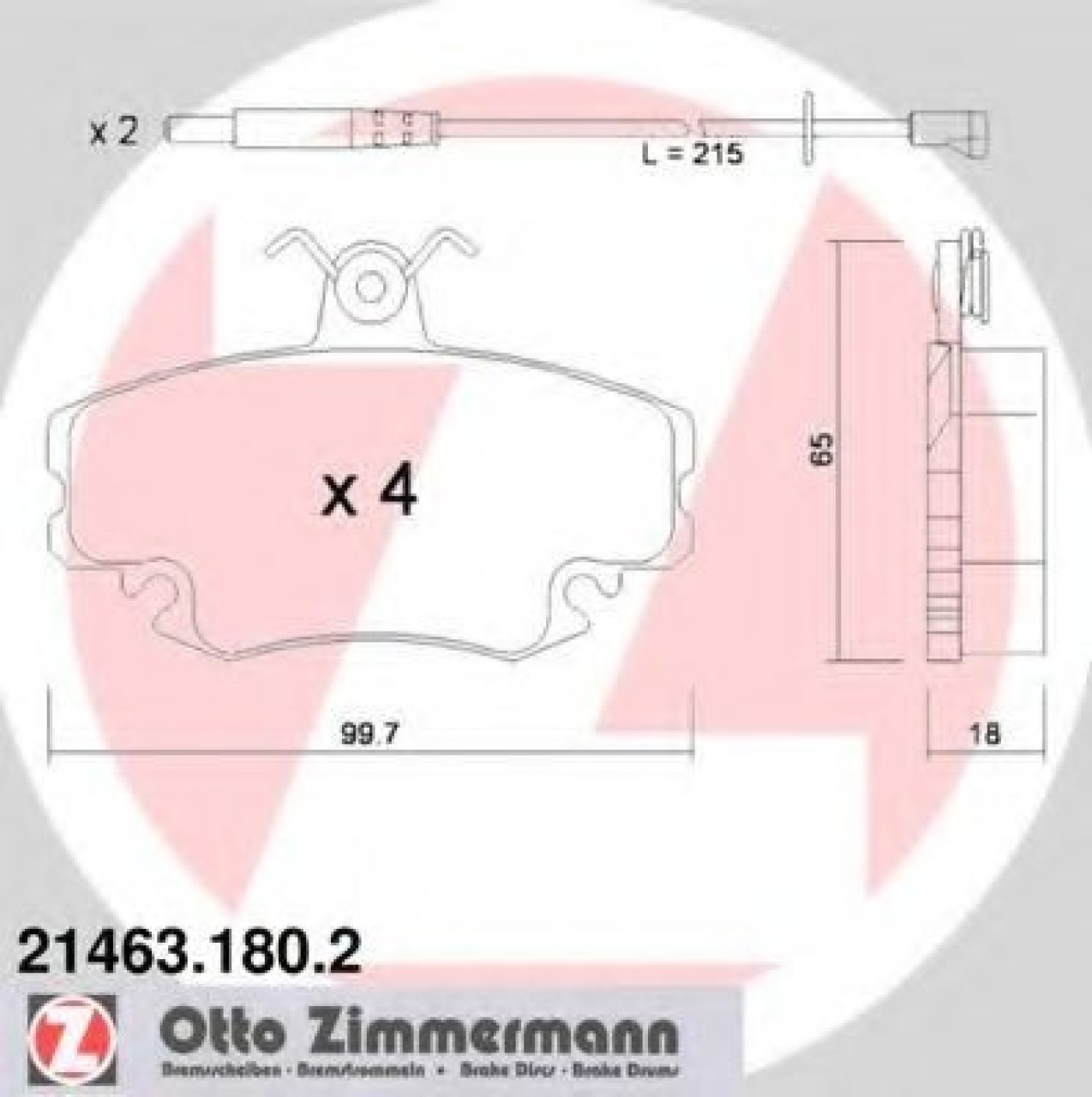 Set placute frana,frana disc RENAULT TWINGO II (CN0) (2007 - 2014) ZIMMERMANN 21463.180.2 piesa NOUA