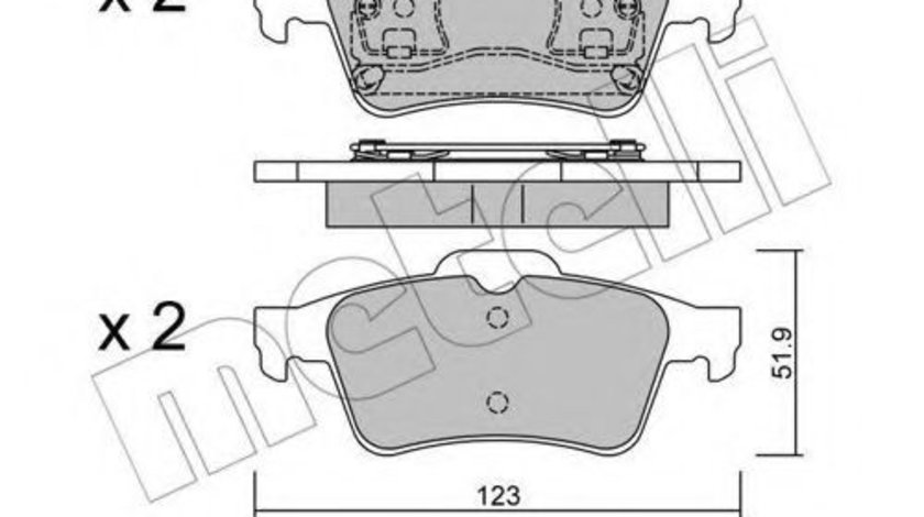 Set placute frana,frana disc RENAULT VEL SATIS (BJ0) (2002 - 2016) METELLI 22-0337-0 piesa NOUA