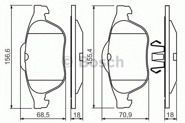 Set placute frana,frana disc RENAULT VEL SATIS (BJ0) (2002 - 2016) BOSCH 0 986 424 616 piesa NOUA