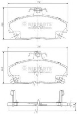 Set placute frana,frana disc ROVER 25 (RF) (1999 - 2005) NIPPARTS J3604031 piesa NOUA