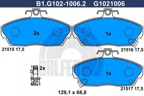 Set placute frana,frana disc ROVER 45 (RT) (2000 - 2005) GALFER B1.G102-1006.2 piesa NOUA