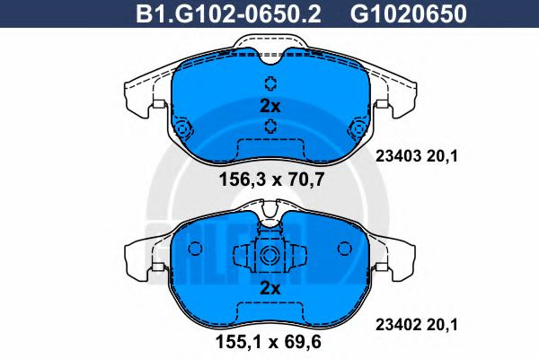 Set placute frana,frana disc SAAB 9-3 Combi (YS3F) (2005 - 2016) GALFER B1.G102-0650.2 piesa NOUA