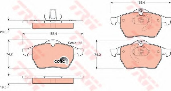Set placute frana,frana disc SAAB 9-3 (YS3D) (1998 - 2003) TRW GDB1271 piesa NOUA