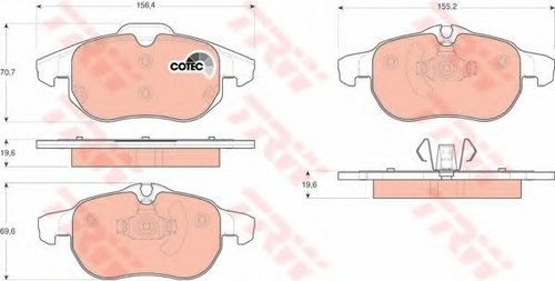 Set placute frana,frana disc SAAB 9-3 (YS3F) (2002 - 2016) TRW GDB1613 piesa NOUA