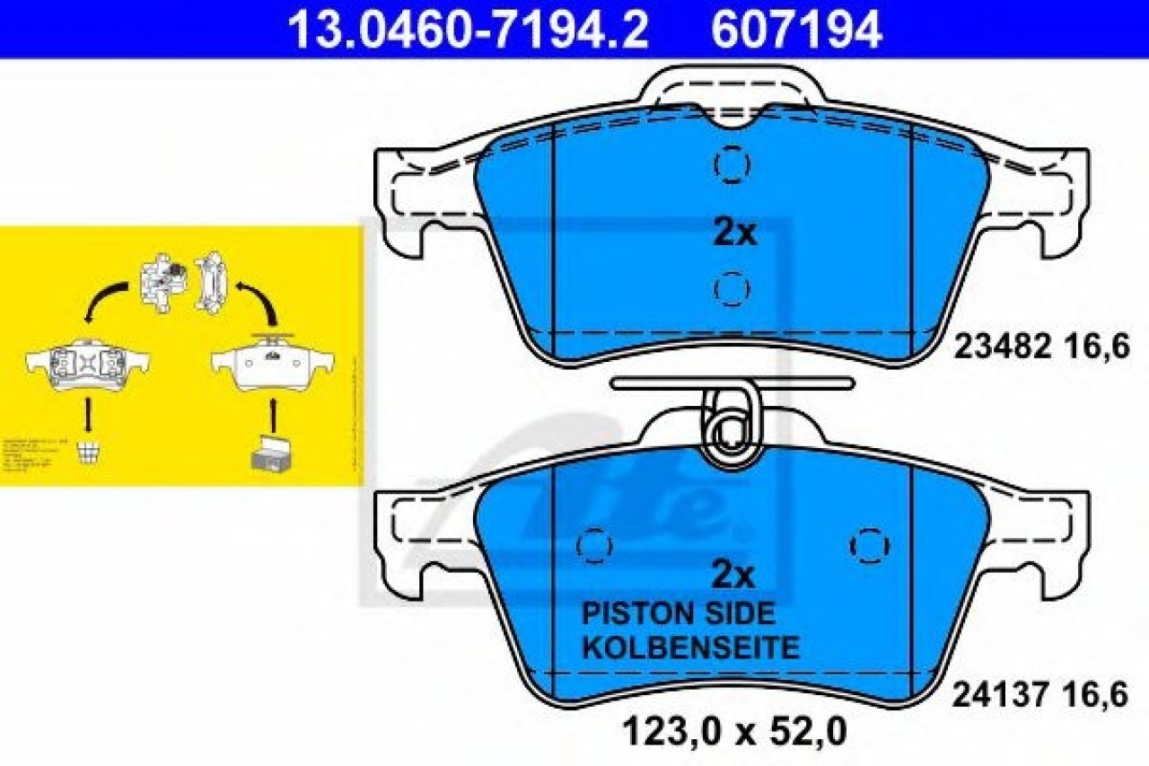 Set placute frana,frana disc SAAB 9-3 (YS3F) (2002 - 2016) ATE 13.0460-7194.2 piesa NOUA