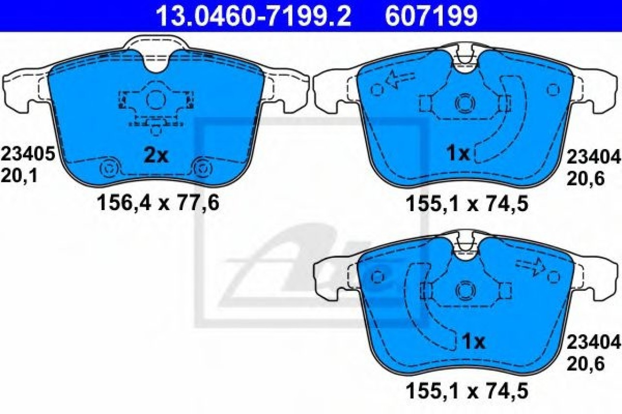 Set placute frana,frana disc SAAB 9-3 (YS3F) (2002 - 2016) ATE 13.0460-7199.2 piesa NOUA