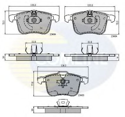 Set placute frana,frana disc SAAB 9-3 (YS3F) (2002 - 2016) COMLINE CBP01593 piesa NOUA