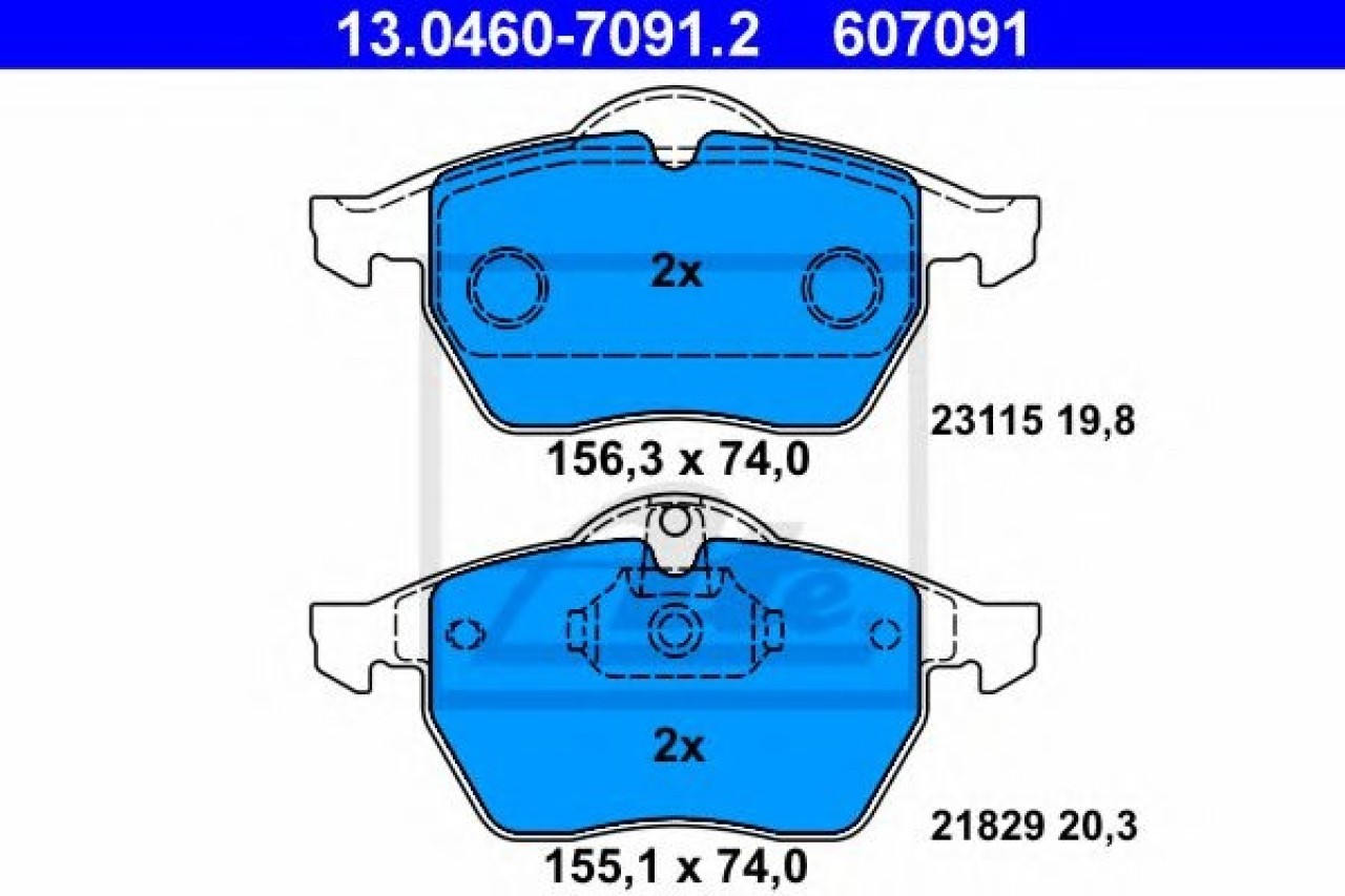 Set placute frana,frana disc SAAB 9-5 Combi (YS3E) (1998 - 2009) ATE 13.0460-7091.2 piesa NOUA