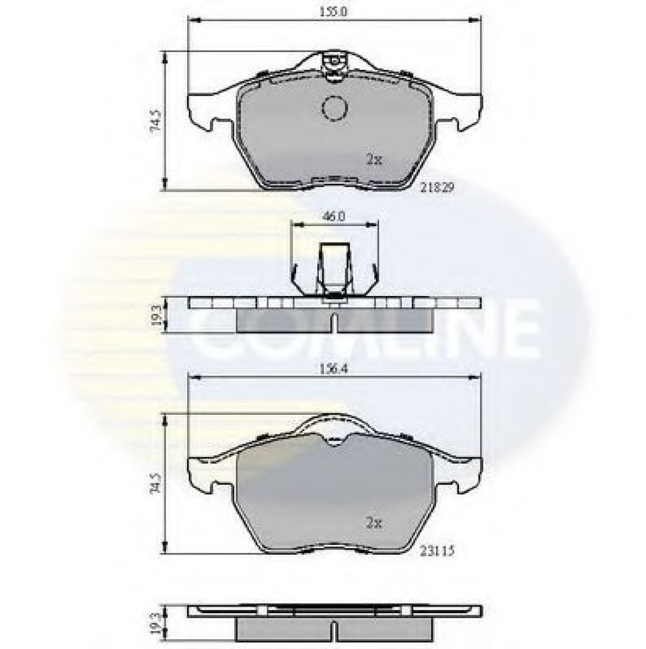Set placute frana,frana disc SAAB 9-5 Combi (YS3E) (1998 - 2009) COMLINE CBP0749 piesa NOUA