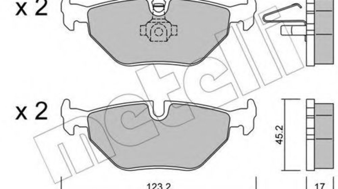 Set placute frana,frana disc SAAB 9-5 Combi (YS3E) (1998 - 2009) METELLI 22-0261-0 piesa NOUA