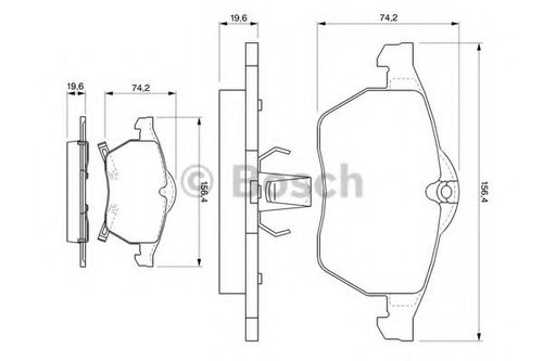 Set placute frana,frana disc SAAB 9-5 (YS3E) (1997 - 2009) BOSCH 0 986 424 488 piesa NOUA