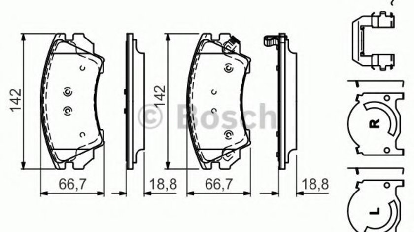 Set placute frana,frana disc SAAB 9-5 (YS3G) (2010 - 2012) BOSCH 0 986 494 609 piesa NOUA