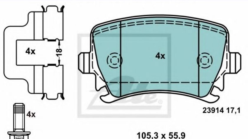 Set placute frana,frana disc SEAT ALHAMBRA (710, 711) (2010 - 2016) ATE 13.0470-2880.2 piesa NOUA